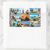 Danny Duck de Piraat Collage Rechthoekige Sticker (Tas)