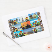 Danny Duck de Piraat Collage Rechthoekige Sticker (Envelop)