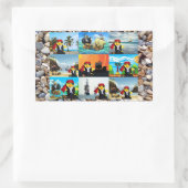 Danny Duck de Piraat Collage Rechthoekige Sticker (Tas)