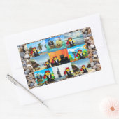 Danny Duck de Piraat Collage Rechthoekige Sticker (Envelop)