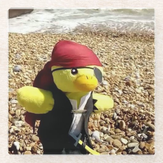 Danny Duck de Piraat Glazen Onderzetter (Voorkant)