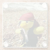 Danny Duck de Piraat Glazen Onderzetter (Achterkant)