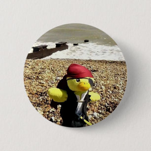 Danny Duck de piraat Knop Ronde Button 5,7 Cm