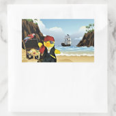 Danny Duck de Piraat Rechthoekige Sticker (Tas)