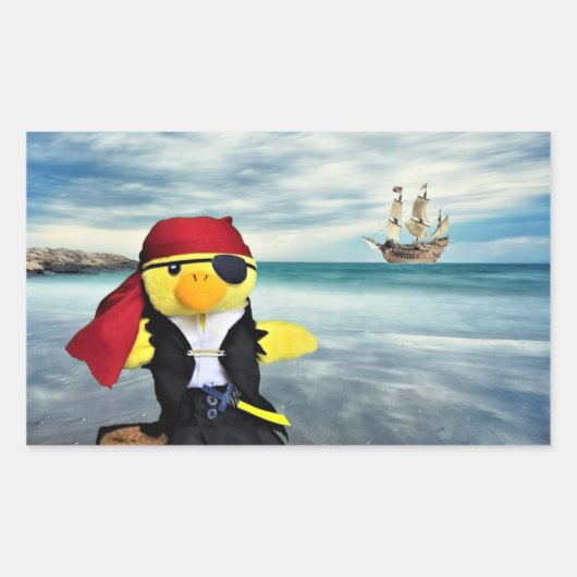 Danny Duck de Piraat Rechthoekige Sticker (Voorkant)