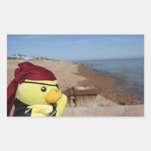 Danny Duck de Piraat Rechthoekige Sticker (Voorkant)