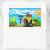 Danny Duck de Piraat Rechthoekige Sticker (Tas)