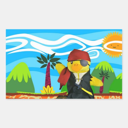 Danny Duck de Piraat Rechthoekige Sticker (Voorkant)