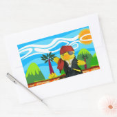 Danny Duck de Piraat Rechthoekige Sticker (Envelop)
