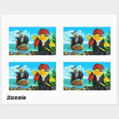 Danny Duck de Piraat Rechthoekige Sticker (Vel)