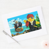 Danny Duck de Piraat Rechthoekige Sticker (Envelop)