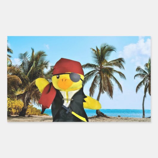 Danny Duck de Piraat Rechthoekige Sticker (Voorkant)