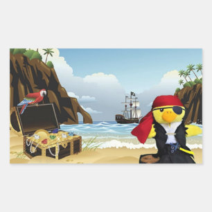 Danny Duck de Piraat Rechthoekige Sticker
