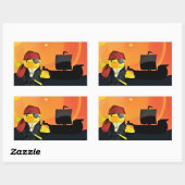 Danny Duck de Piraat Rechthoekige Sticker (Vel)