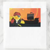 Danny Duck de Piraat Rechthoekige Sticker (Tas)