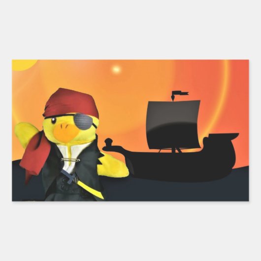 Danny Duck de Piraat Rechthoekige Sticker (Voorkant)