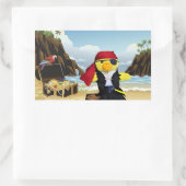 Danny Duck de Piraat Rechthoekige Sticker (Tas)