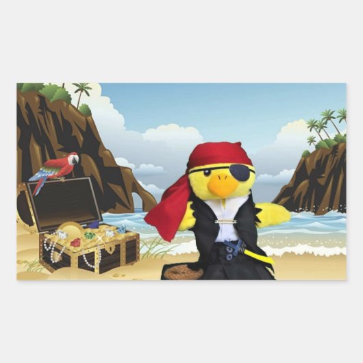 Danny Duck de Piraat Rechthoekige Sticker (Voorkant)