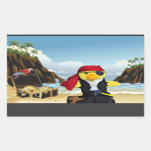 Danny Duck de Piraat Rechthoekige Sticker