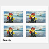 Danny Duck de Piraat Rechthoekige Sticker (Vel)