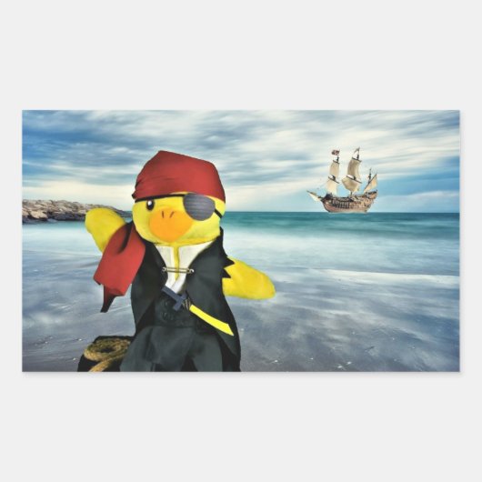 Danny Duck de Piraat Rechthoekige Sticker (Voorkant)