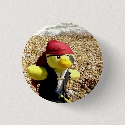 Danny Duck de Piraat Ronde Button 3,2 Cm (Voorkant)