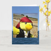 Danny Duck de Piraat Verjaardagskaart Kaart (Gele Bloem)