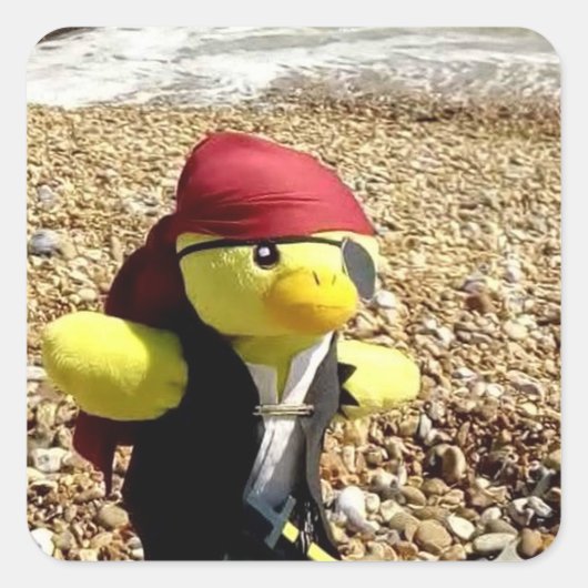 Danny Duck de Piraat  Vierkante Sticker (Voorkant)