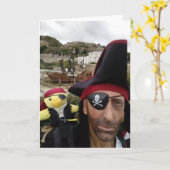 Danny Duck de Pirate Birthday kaart (Gele Bloem)
