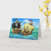 Danny Duck de Pirate Birthday kaart (Gele Bloem)