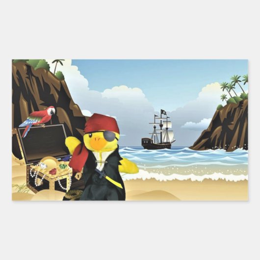 Danny Duck de Pirate Retangular Sticker (Voorkant)