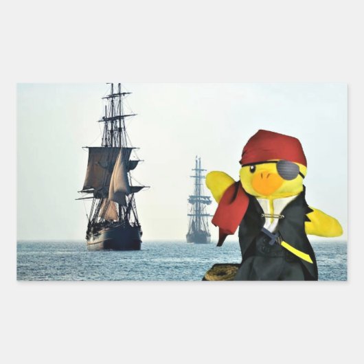 Danny Duck de Pirate Retangular Sticker (Voorkant)