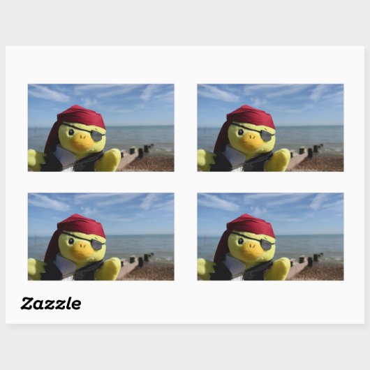 Danny Duck de Pirate Retangular Sticker (Vel)