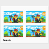 Danny Duck de Pirate Retangular Sticker (Vel)