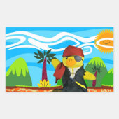 Danny Duck de Pirate Retangular Sticker (Voorkant)