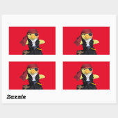 Danny Duck de Pirate Retangular Sticker (Vel)