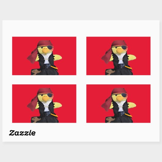 Danny Duck de Pirate Retangular Sticker (Vel)