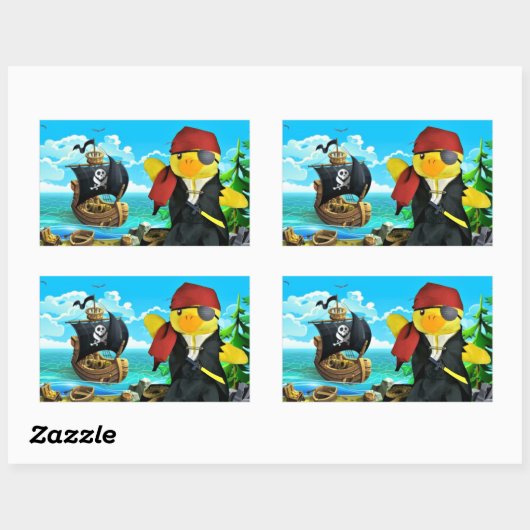 Danny Duck de Pirate Retangular Sticker (Vel)