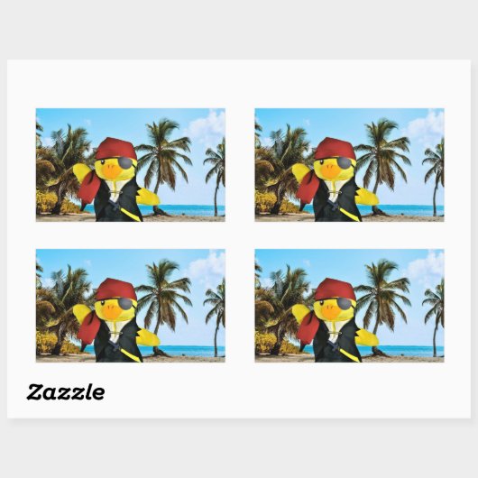 Danny Duck de Pirate Retangular Sticker (Vel)