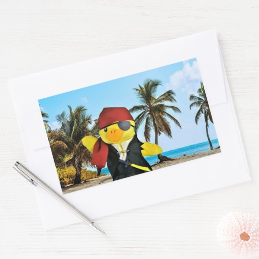 Danny Duck de Pirate Retangular Sticker (Envelop)