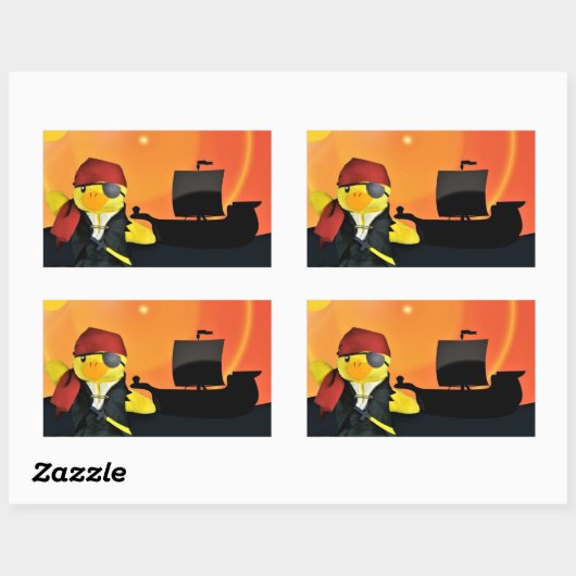 Danny Duck de Pirate Retangular Sticker (Vel)