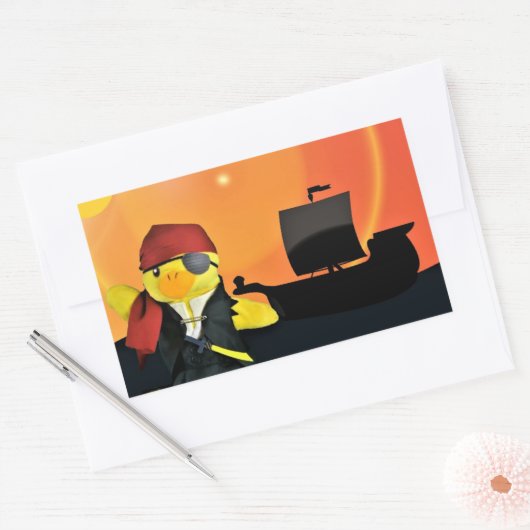 Danny Duck de Pirate Retangular Sticker (Envelop)