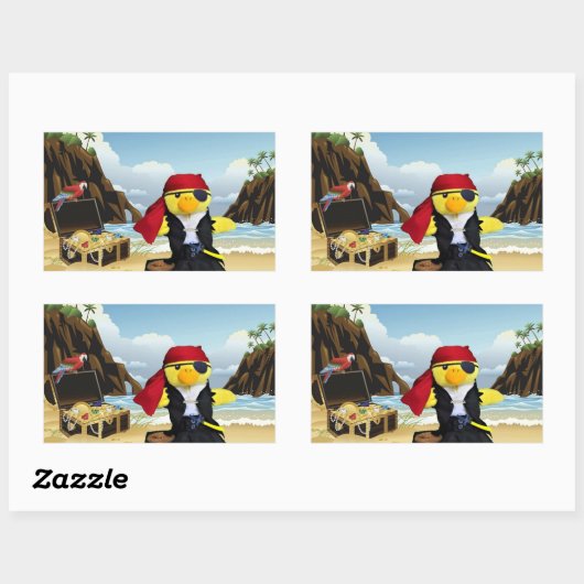 Danny Duck de Pirate Retangular Sticker (Vel)