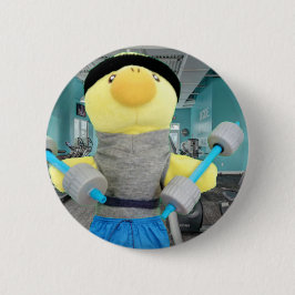 Danny Duck in de Gym Ronde Button 5,7 Cm