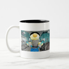 Danny Duck in de Gym Tweekleurige Koffiemok