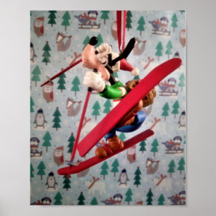 Danny Duck Kerstman. Boomornament Poster
