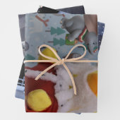 Danny Duck Santa. Boom-versiering Inpakpapier Vel (In situ)