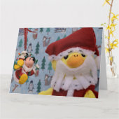 Danny Duck Santa Kerstkaart Kaart (Gele Bloem)