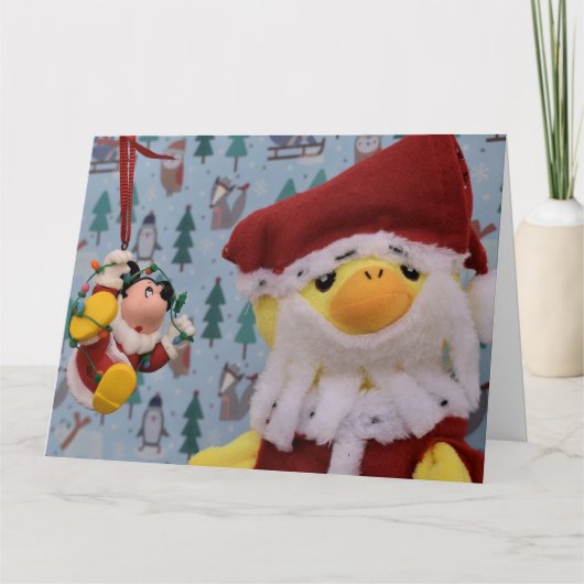 Danny Duck Santa Kerstkaart Kaart (Voorkant)