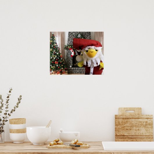 Danny Duck Santa KerstPoster Poster (Keuken)